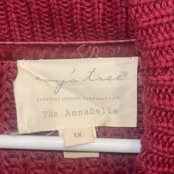 Evy’s Tree 1X The Annabelle Cranberry Colored Long Cardigan - Picture 2 of 5